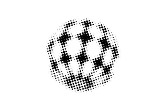 3D Shape Black Stars Dot Halftone