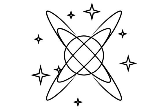 Abstract Cosmic Star Line Design: Elevating Modern Branding with Minimalist Vector Art