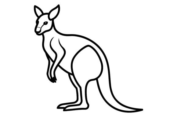Abstract Kangaroo Outline Line Drawing: Elevating Modern Brand Identity