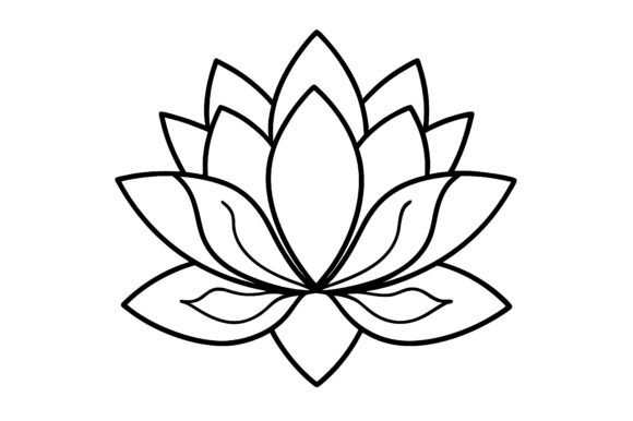 Abstract Lotus Line Art for Modern Design