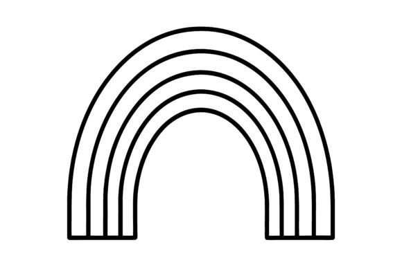 Abstract Rainbow Arch Line Design