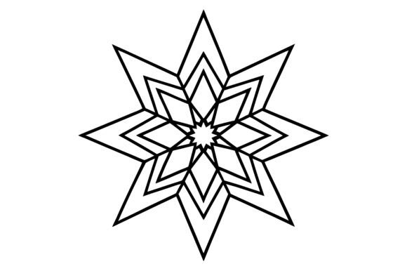 Abstract Star Mandala Sun Line Drawing: A Modern Asset for Clean Branding and Design