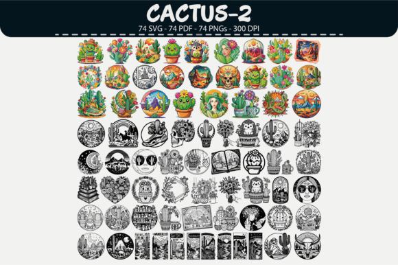 Cactus Vector Clipart: 74 Designs for Creators