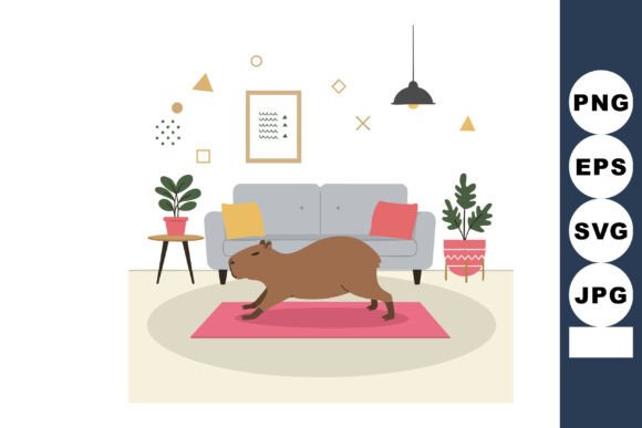 Capybara Inside Modern Living Room Art
