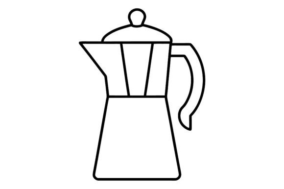Coffee Pot Line Sketch Guide