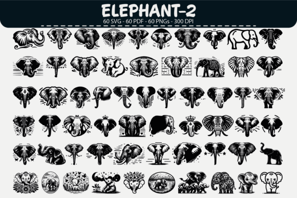 Elephant Vector Clipart – 60 Designs: A Practical Guide for Creators and Entrepreneurs