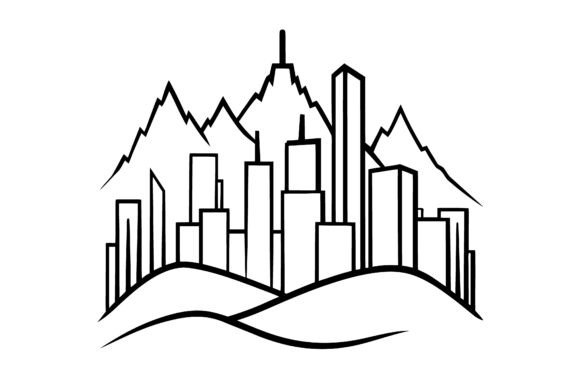 Elevating Brand Identity with the Abstract City Skyline Mountain Horizon L Icon
