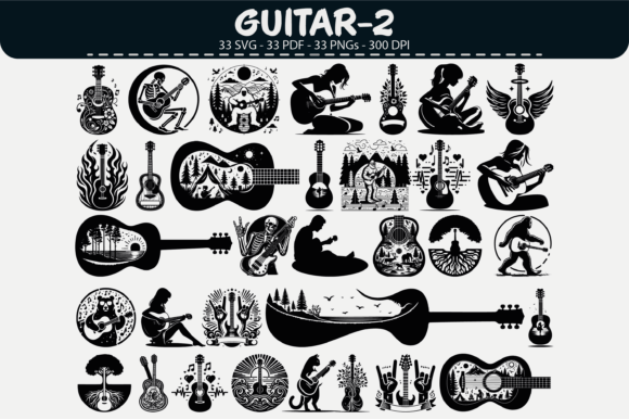 Elevating Creative Projects with Guitar Vector Clipart – 33 Designs: A Strategic Asset for Modern Creators