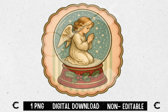 Embracing Nostalgia: The Artistic Potential of the Vintage Christmas Angel Snow Globe Frame