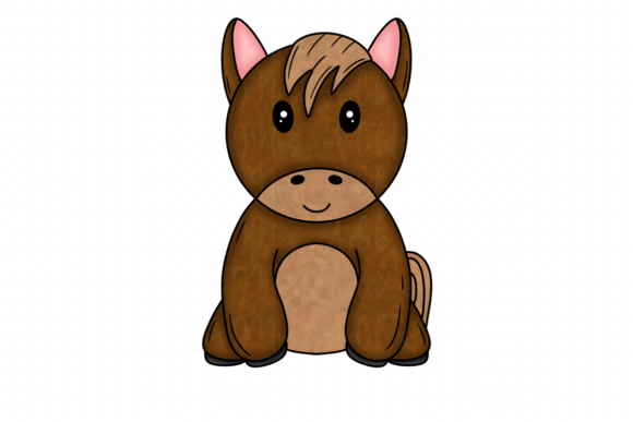 Enhancing Digital Creativity with a Hand-Drawn Cute Fuzzy Horse PNG