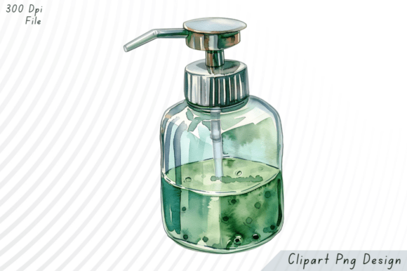 Enhancing Digital Designs with High-Resolution Watercolor Soap Dispenser PNG Clipart