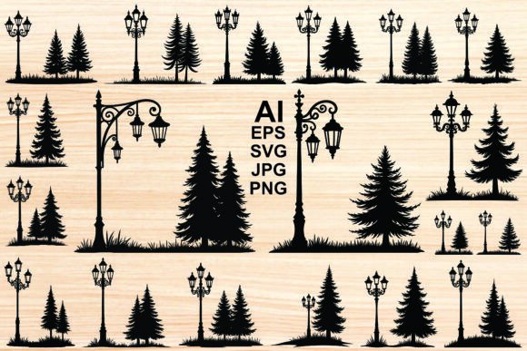Enhancing Your Designs with Vintage Silhouette Lamp Posts and Trees: A Complete Guide