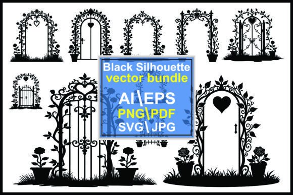 Evaluating Garden Gate Vector Art and Icon Silhouettes for Design Projects
