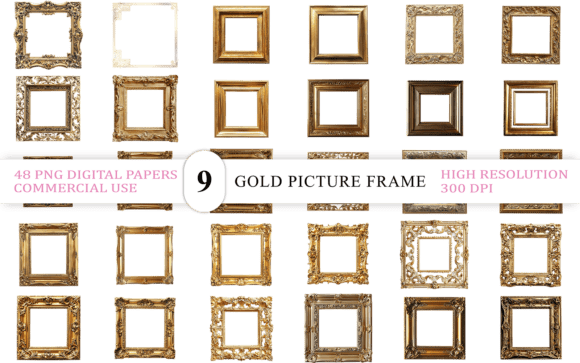 Evaluating the 48-Piece Luxury Gold Picture Frame PNG Bundle for Professional Design Projects