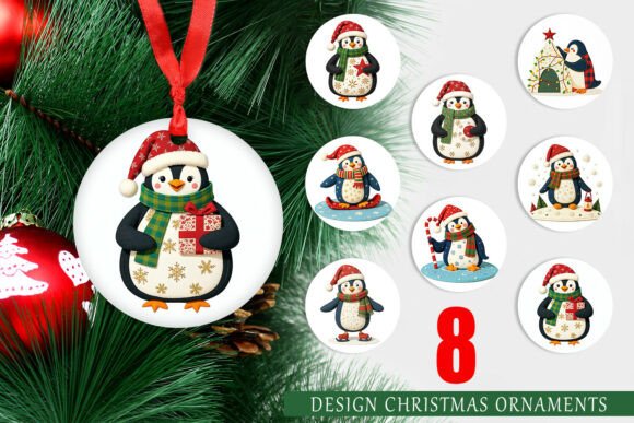 Evaluating the Ornament Patchwork Penguin Digital Design Set
