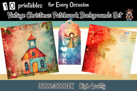 Evaluating Vintage Christmas Patchwork Backgrounds for Holiday Design