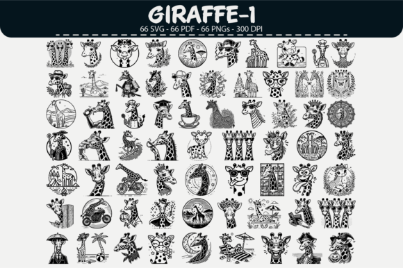 Giraffe Vector Clipart: 66 Greek-Inspired Designs