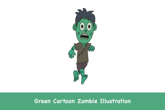 Green Cartoon Zombie Illustration: A Versatile Asset for Halloween Design