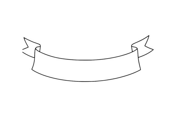 Hand-Drawn Line Art Ribbon Banner: Elevating Design with Vintage Elegance