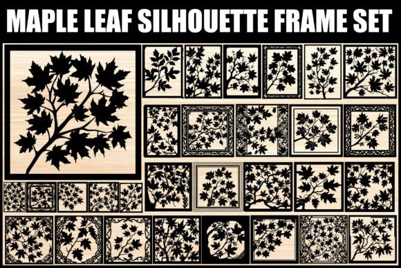 Maple Leaf Silhouette Frame Set