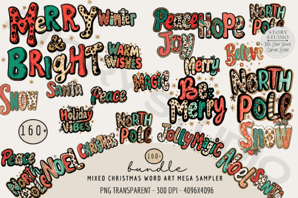Mixed Christmas Word Art Sampler Guide