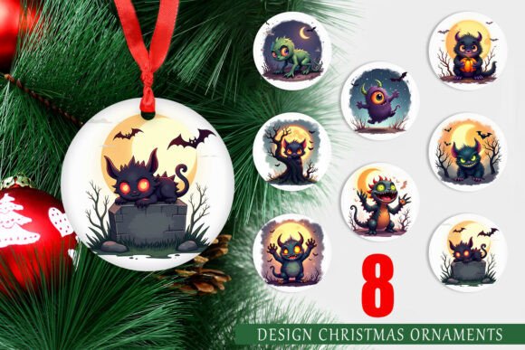 Ornament Halloween Monster Creep: Bridging Spooky and Festive with Printable Designs