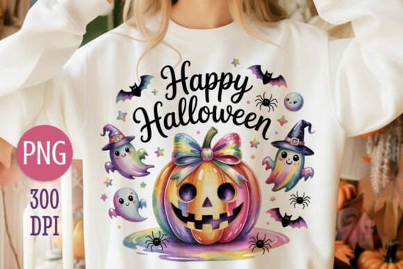 Rainbow Pumpkin Halloween Clipart PNG
