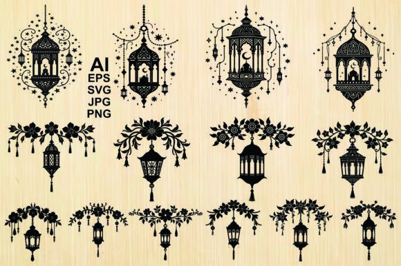 Silhouette Ornate Lanterns with Floral: A Design Evaluation