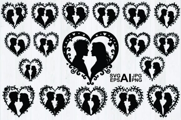 Silhouette Romantic Couple Heart Shape: A Versatile Design Asset for Modern Creators