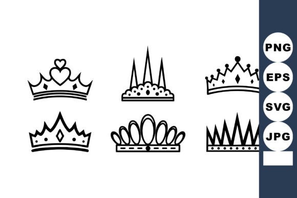 Six Elegant Royal Crown Vectors