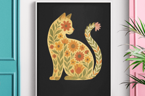 The Strategic Appeal of Floral Cat Illustration in Modern Visual Branding