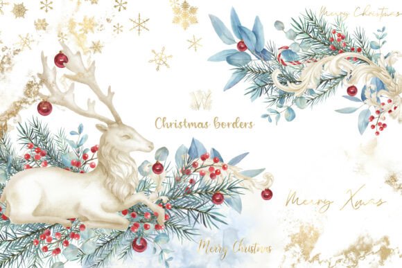 Vintage Baroque Christmas Borders for Elegant Designs