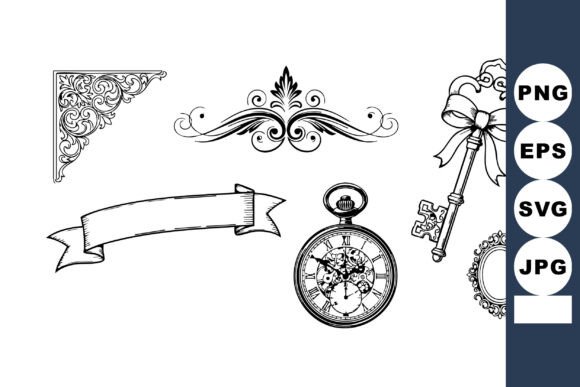 Vintage Ornamental Frame Corner Banner K
