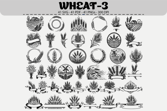 Wheat Vector Clipart: 41 Rustic Designs