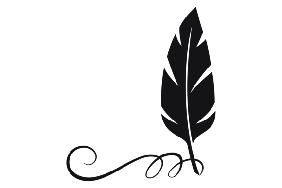 Writing Logo. Black Quill with Decorativ: Elevating Brand Identity Through Classic Calligraphy